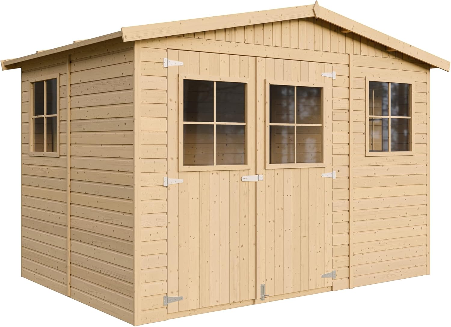 Abri de Jardin en Bois Exterieur avec Les PLANCHERS IMPRÉGNÉ- Cabane de Jardin en Pin/épicéa-H226x324x216 cm/6m2- Construction de Panneaux- Rangement pour vélos, Remise à Outils- Timbela M334+M334G