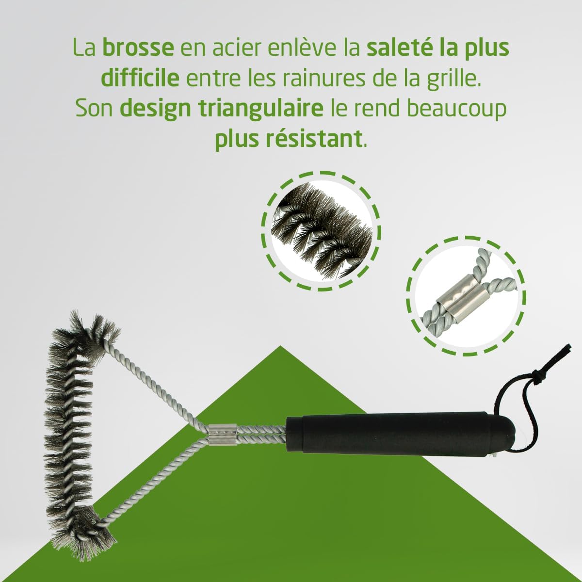 Amig - Fireplus brosse inox 30,5 cm - nettoyage grilles barbecue