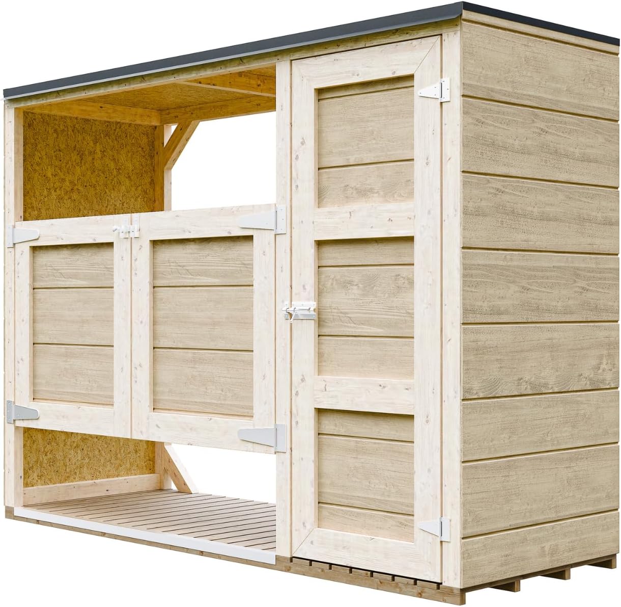 Abri de Jardin pour poubelles, Cache Poubelle extérieur 2x240L – Coffre de Rangement Exterieur, Armoire de Jardin, cabane de Jardin Exterieur – Timbela M981A