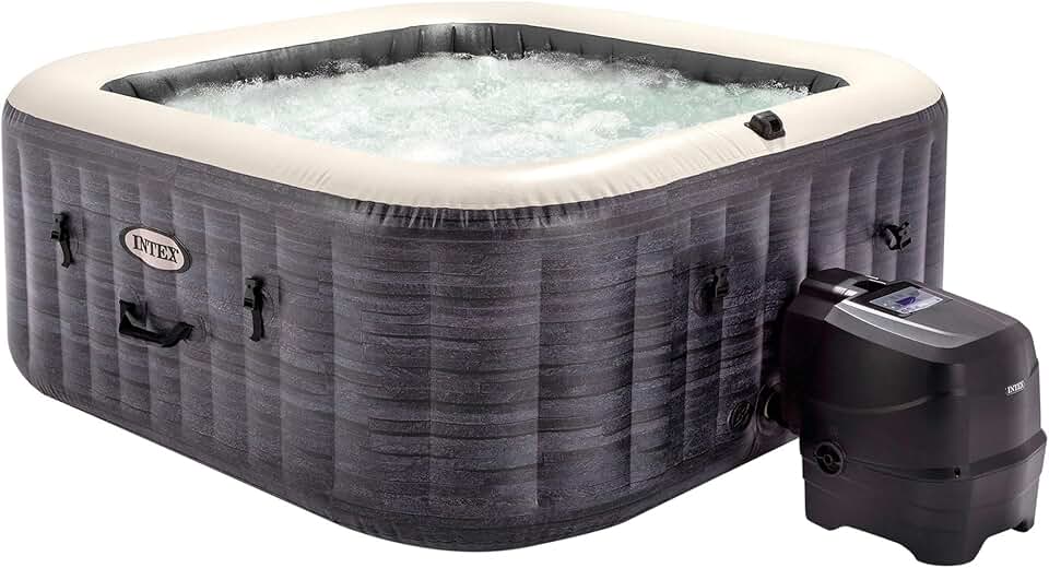 Intex - Greystone Deluxe - 175x175x71 cm - Spa 4 places, chauffage 2200W, bulles, chlorateur, filtre S2, 55093