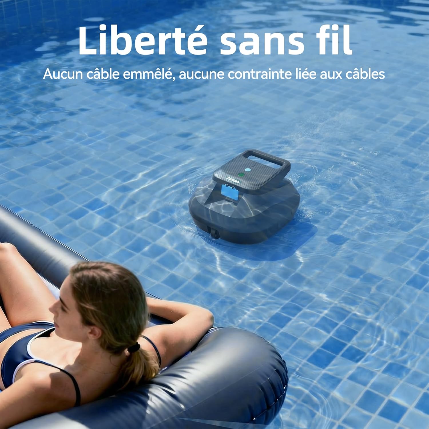 (2026 Nouveau) Pondee X2 Robot Piscine sans Fil avec 200 Min Autonomie, Aspirateur Piscine Hors Sol Stationnement Automatique, Recharge Rapide 3.3 h, pour Piscines Hors-Sol et Enterrées jusqu'à 120 m²