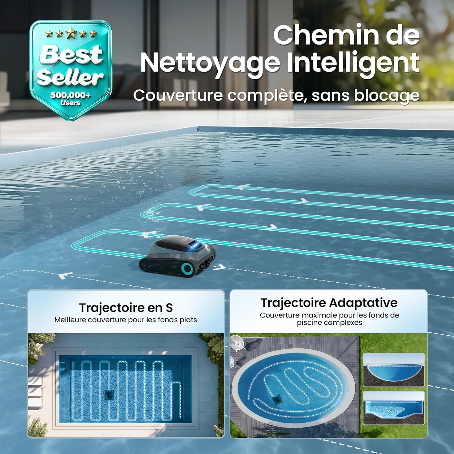 Aiper - Scuba S1 - robot piscine - 270min, filtration fine, 11 capteurs, app - Scuba S1