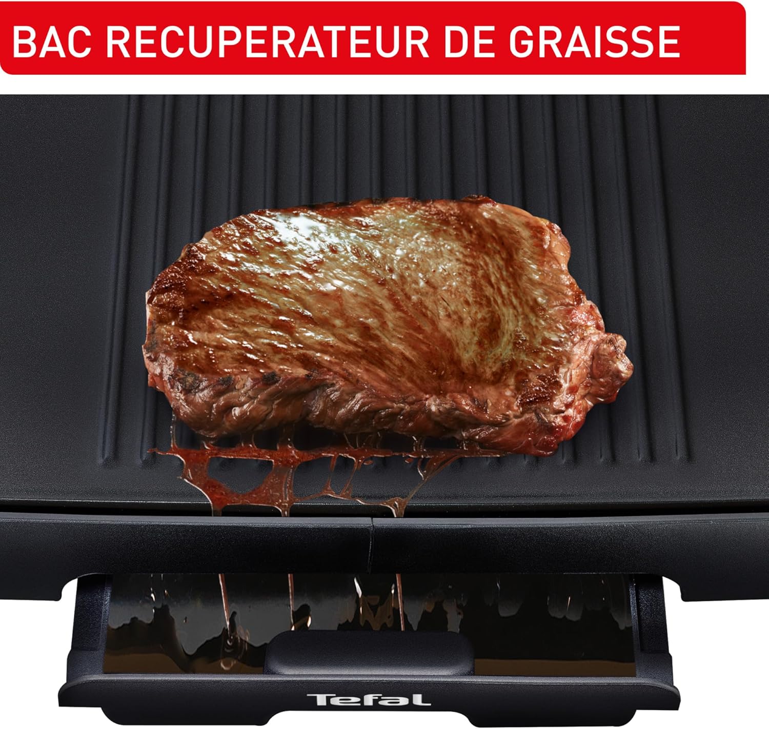 Tefal - Plancha Grill Malaga - grande capacité - 2000W, 1/3 plancha, 2/3 gril, antiadhésif, lave-vaisselle - TG391812