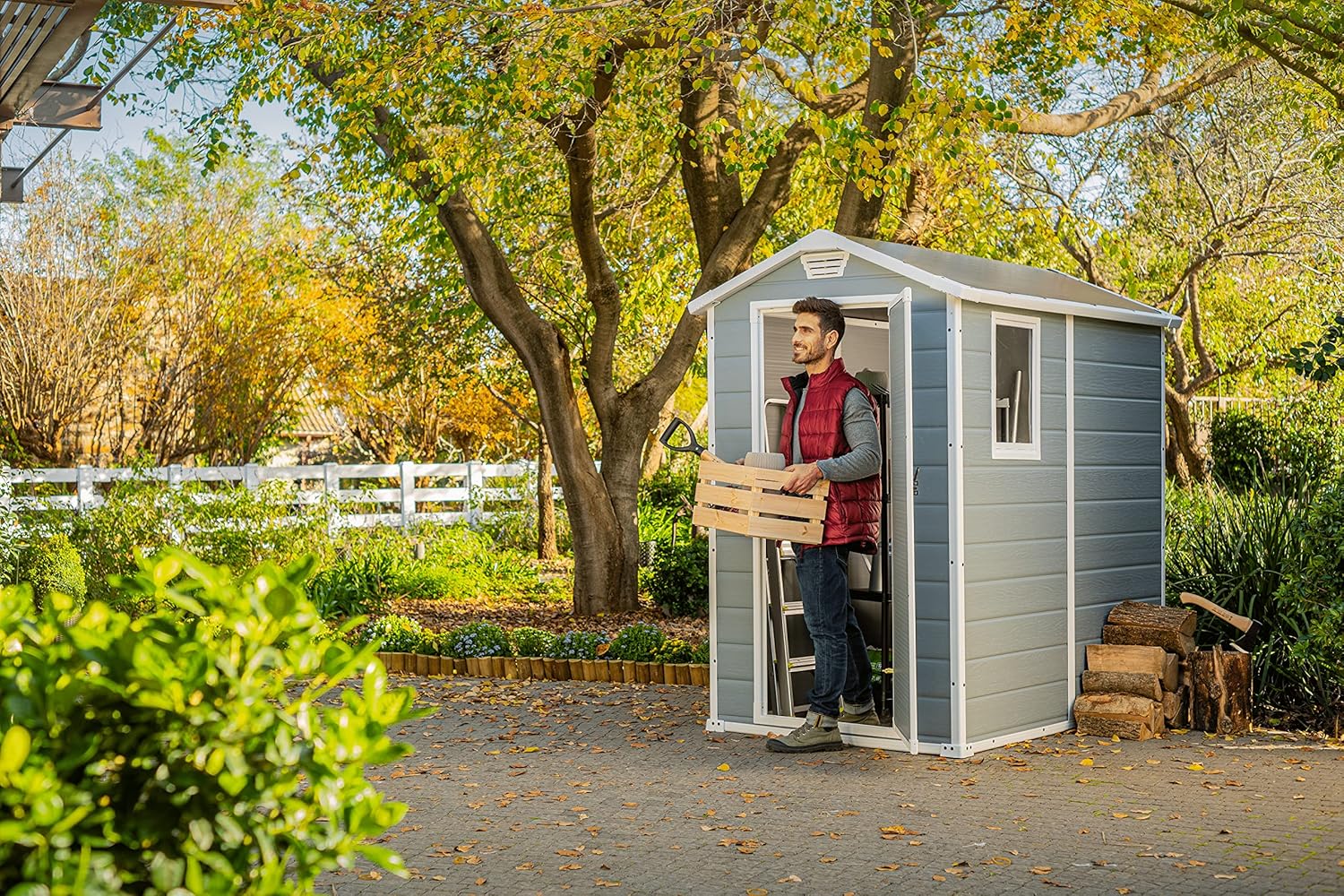 Keter - Abri Manor 46 - 2,2m² - double porte, coloris gris