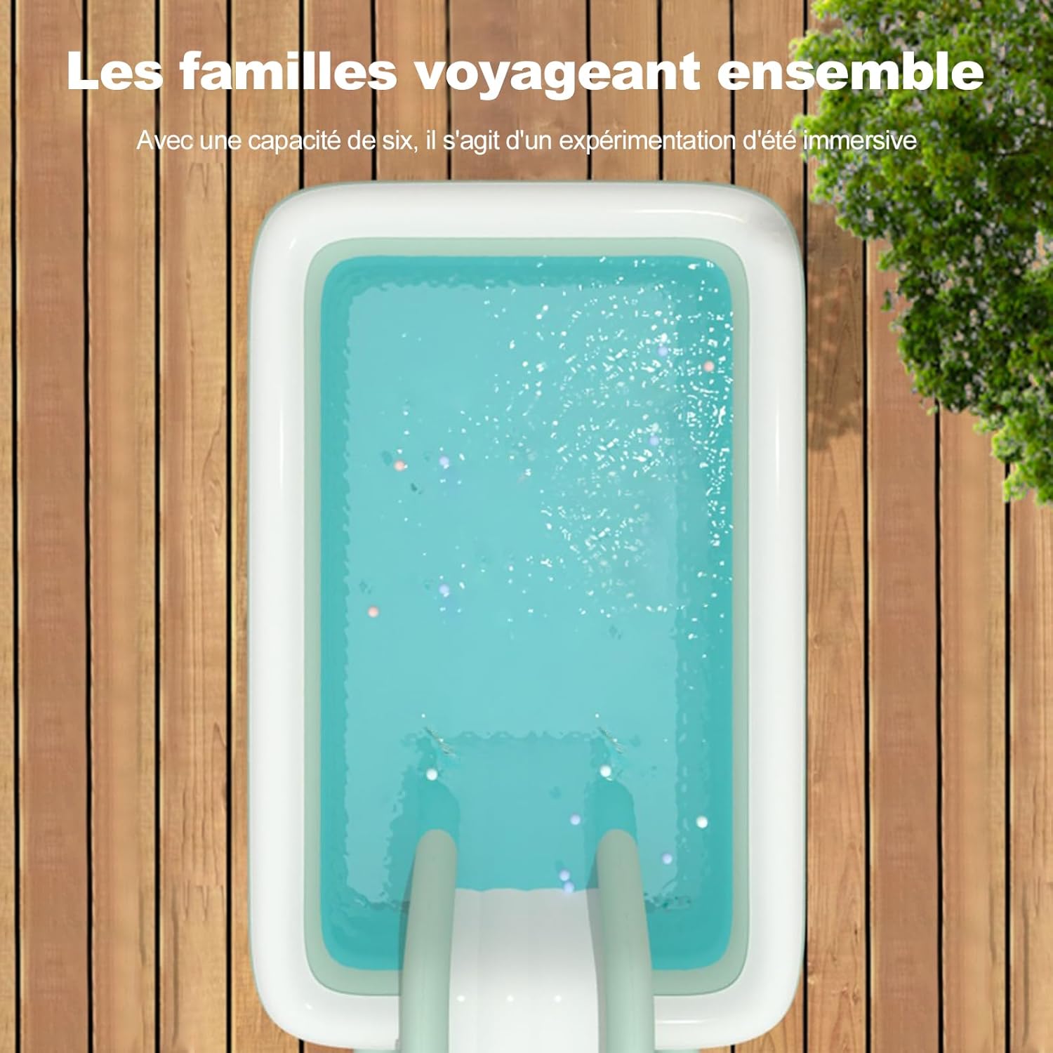 Ergocar Piscine d'Été Ombragée Gonflable avec Toboggan Intégré - Piscine Extérieure pour Enfants et Adultes