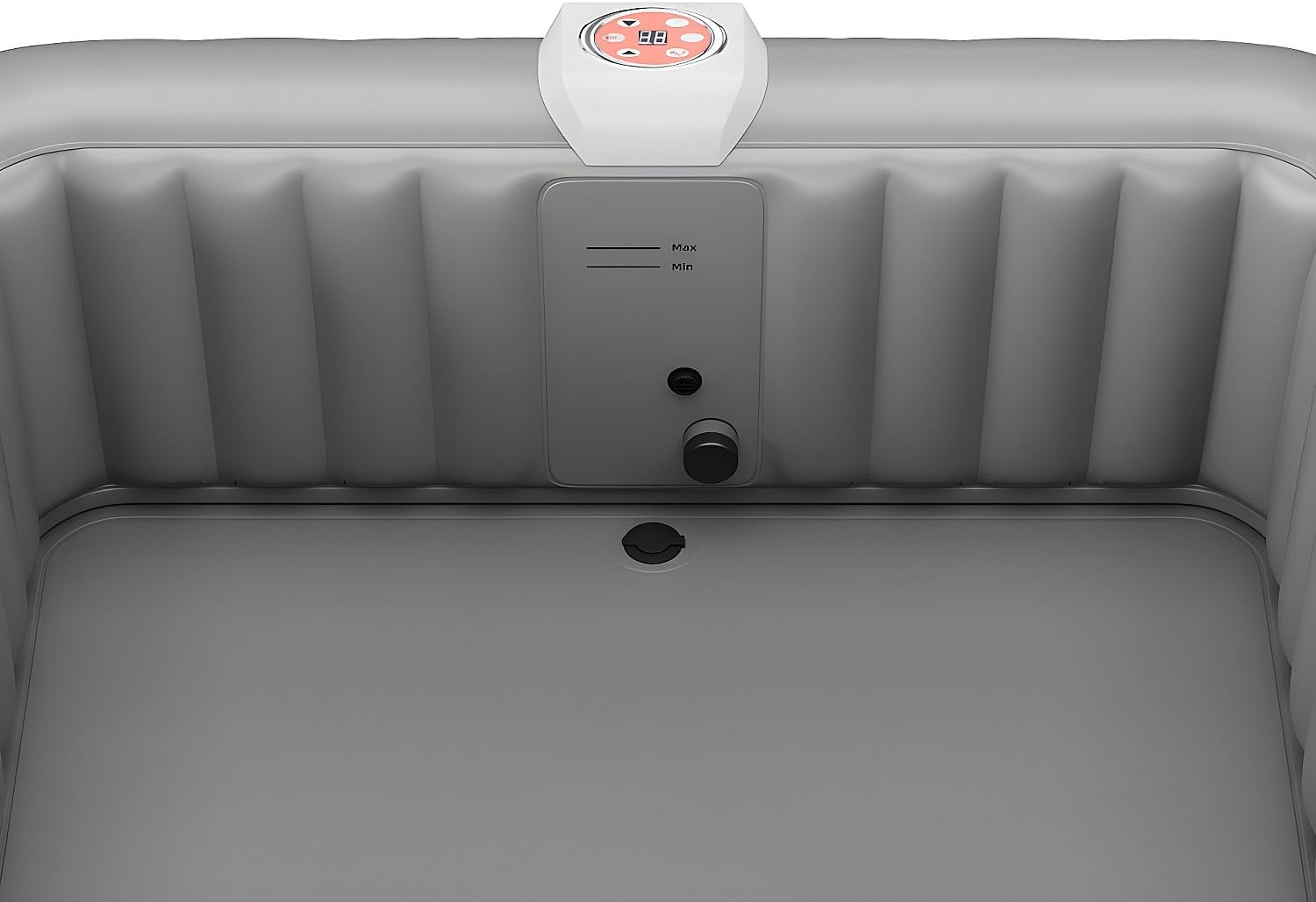 Vente-unique - Spa Gonflable carré 6 Places - L185 x P185 x H65 cm - 140 Buses d'air - Noir et Gris - B-Cosy II