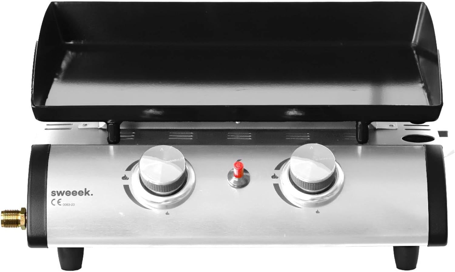Alice's Garden - Porthos série - plancha 2 brûleurs, inox, 5kW, plaque émaillée