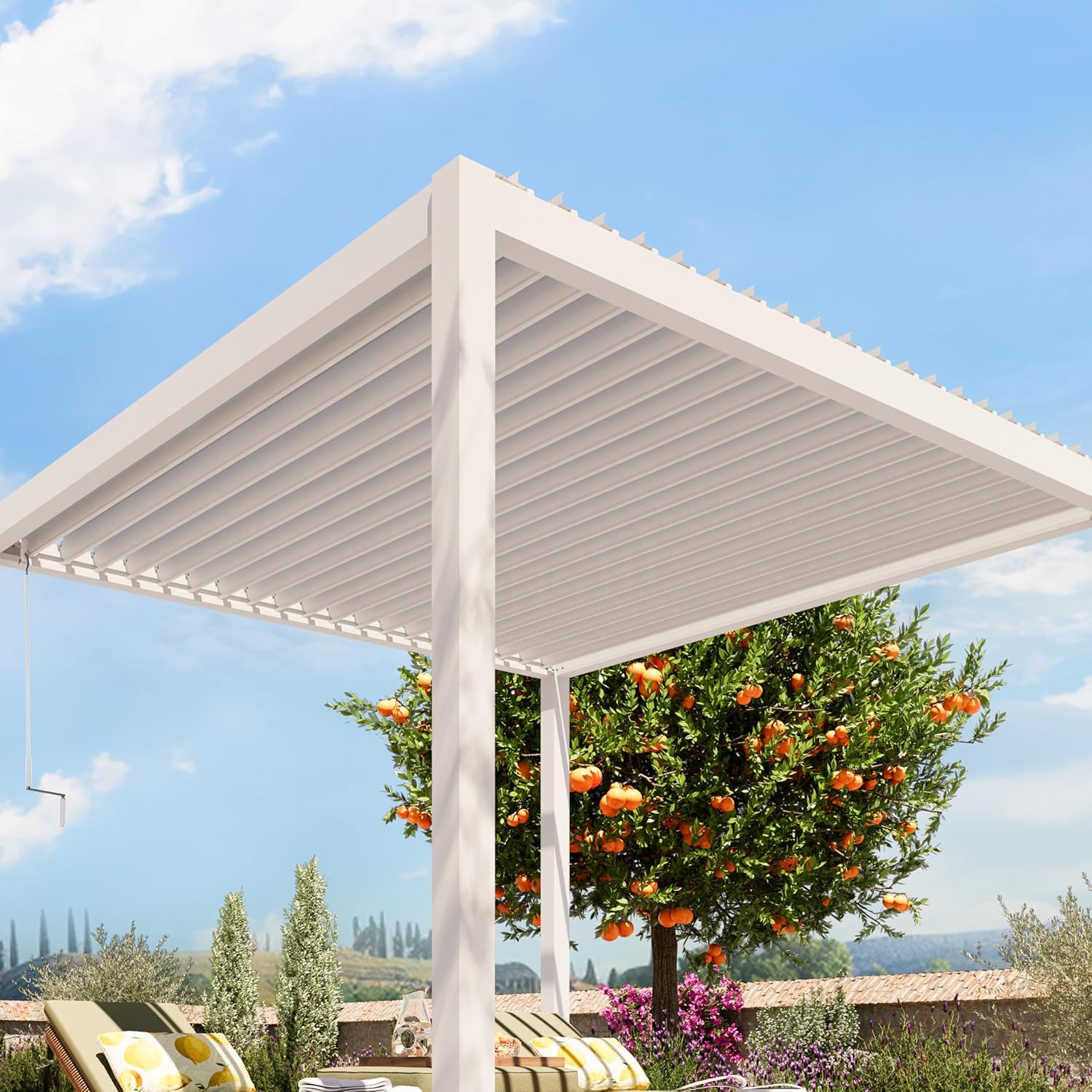 PRIMEYARD - Pergola série acier/aluminium - 3x3m - Lames orientables