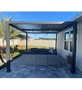 PURPLE LEAF Pergola Bioclimatique en Aluminium 3 x 4,25 m, Tonnelle de Jardin Exterieur Imperméab...