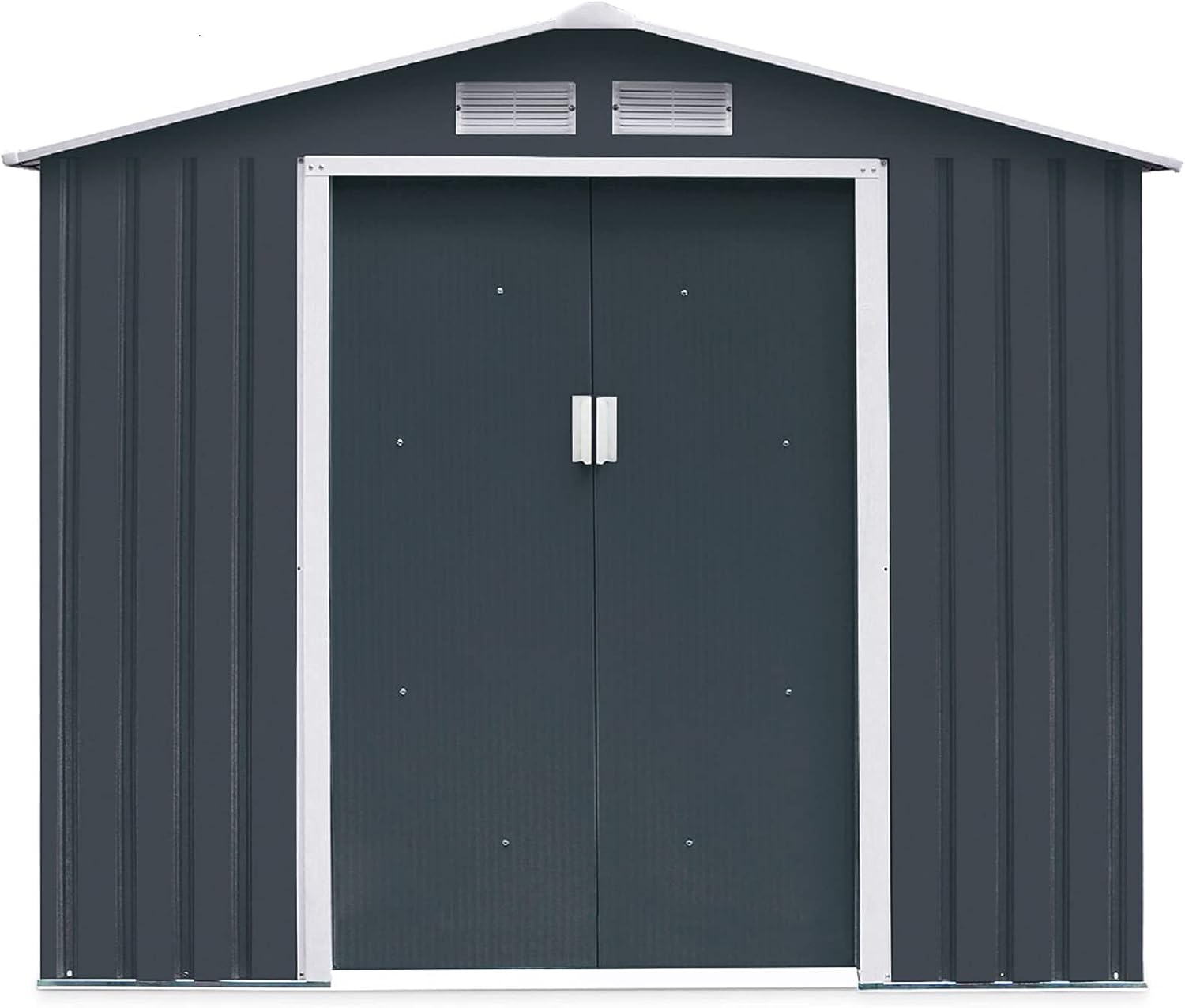 GIANTEX - Abri de jardin métal 213x127x185cm porte coulissante robust