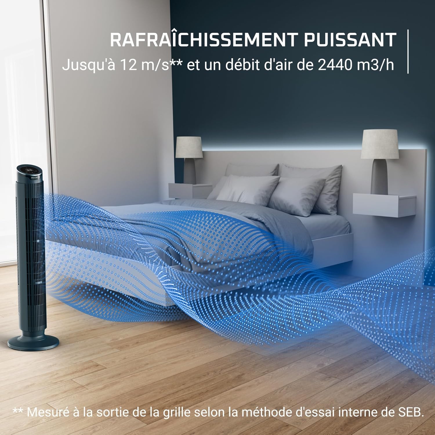 Rowenta - ventilateur tour Eole Silence Force - format compact - rafraîchissement puissant, silencieux, économie d'énerg