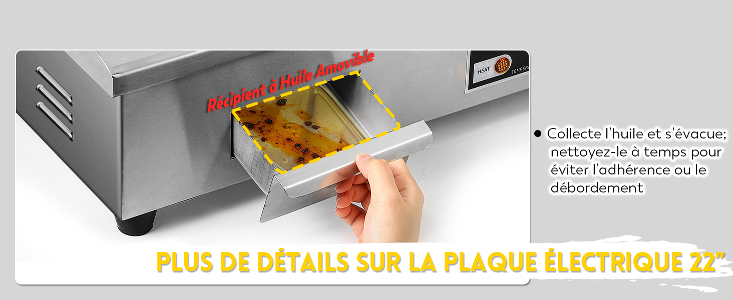 Moongiantgo Plancha Électrique Professionnelle 22" 3000w