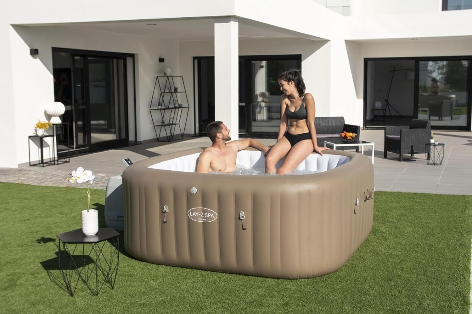 Bestway - Lay-Z-Spa Palma Hydrojet Pro - carré - 5-7 places, spa gonflable