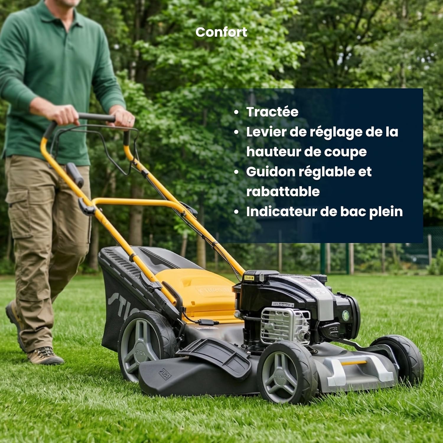 STIGA – Combi 48 SEQ B MS – 46 cm – 150cc, bac 60L, 4-en-1, 1200m²