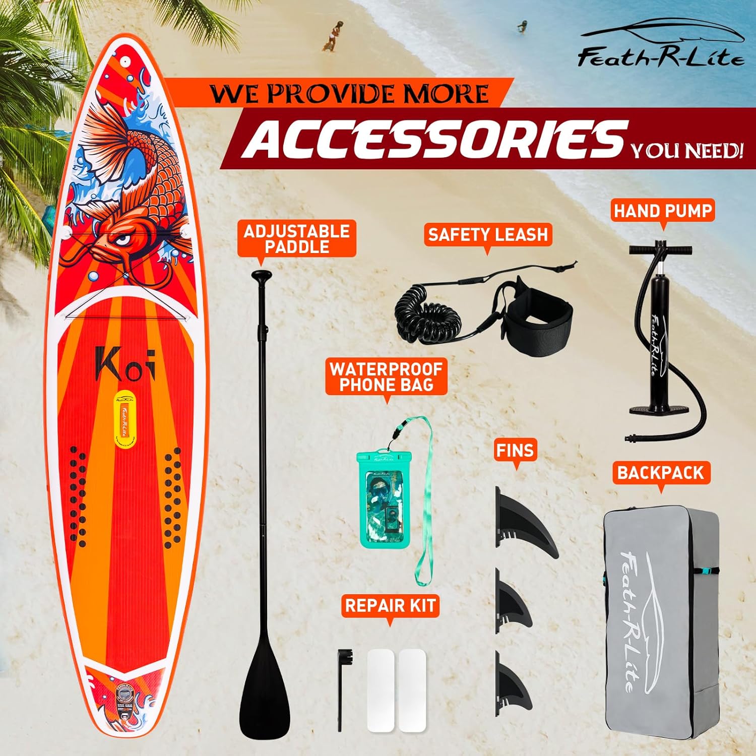 FunWater - planche de surf gonflable - 320x81x15cm - pagaie, pompe, sac, accessoires
