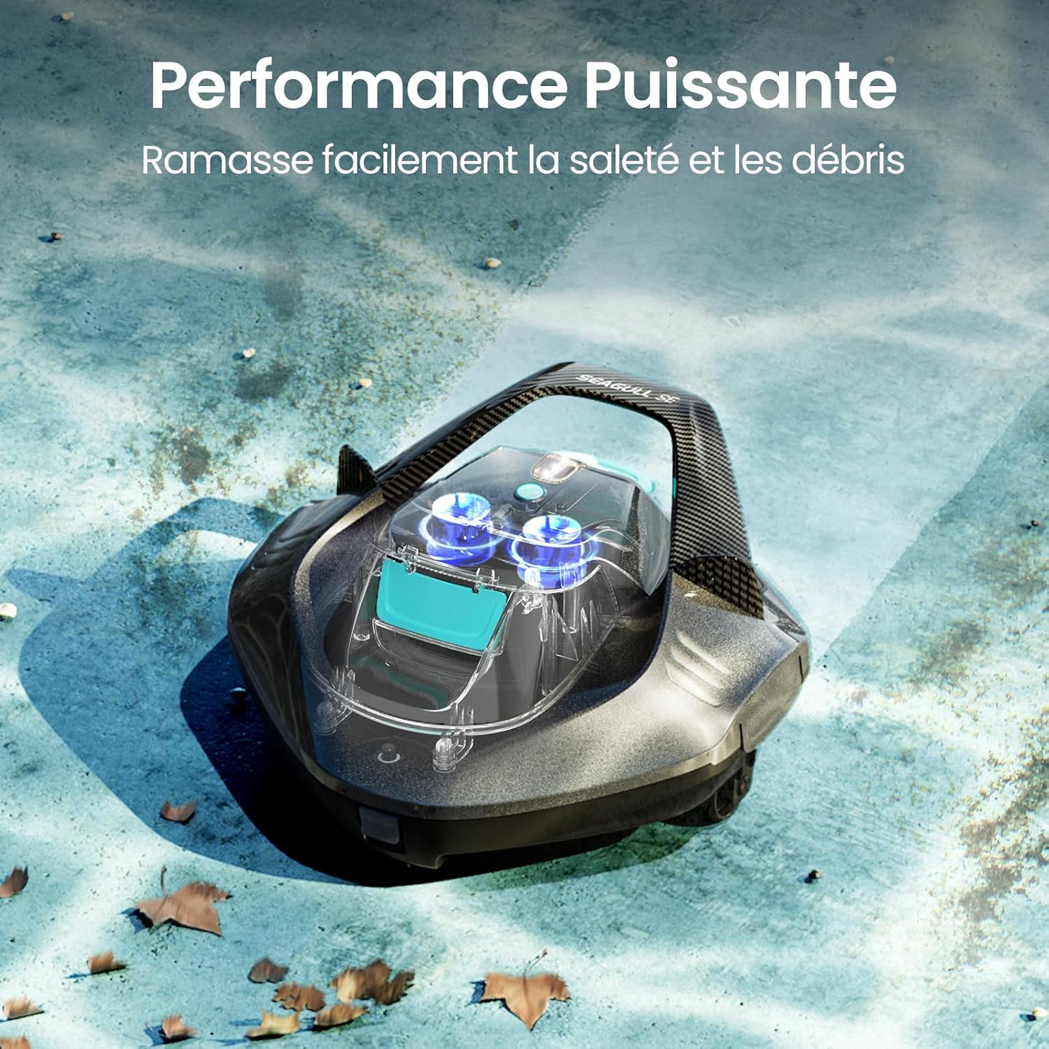 AIPER - Robot piscine série autonome - 80 m² - 90 min sans fil, 2 moteurs