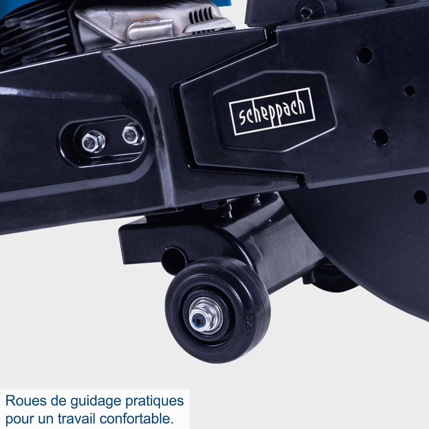 Scheppach Scie à béton PTS400 | 2900 W | Disque de coupe Ø350 mm | Profondeur de coupe 120 mm | Moteur 2 temps de 3,95 CV / 65 cm³ | EasyStart | Découpeuse thermique béton | Filtre de rechange inclus