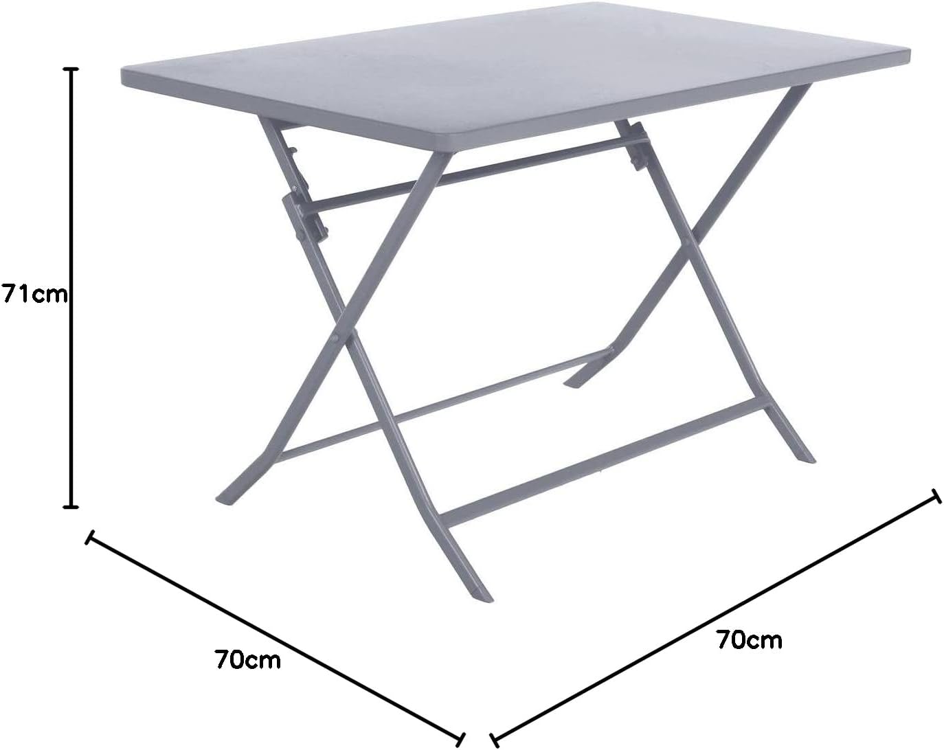 Hespéride - Greensboro - 4 places - table pliante acier antirouille, quartz