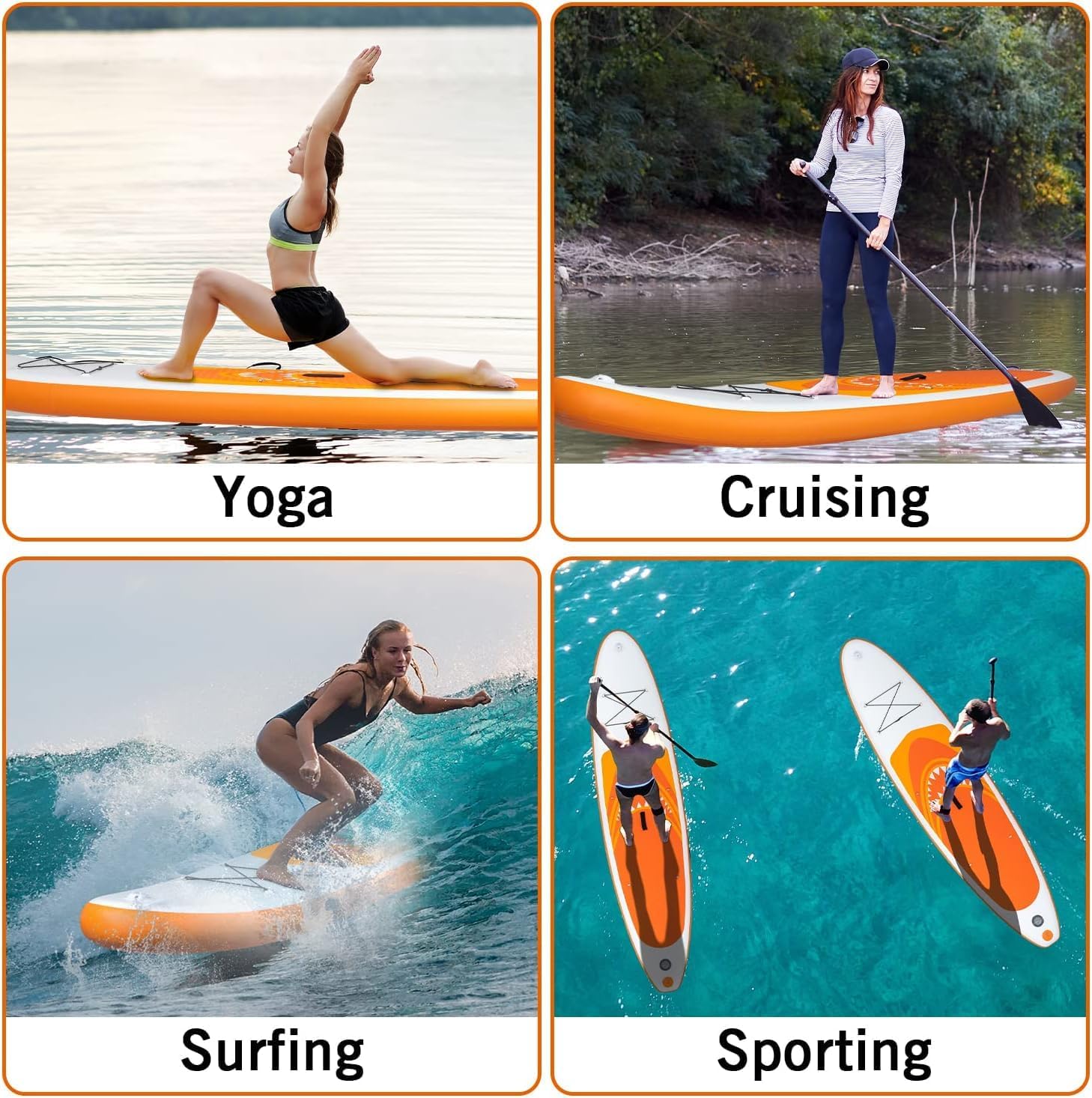 YU YUSING - Paddle Gonflable Adulte - 320/335cm - 2 personnes, siège kayak, pagaie alu, support caméra, pompe, 150kg