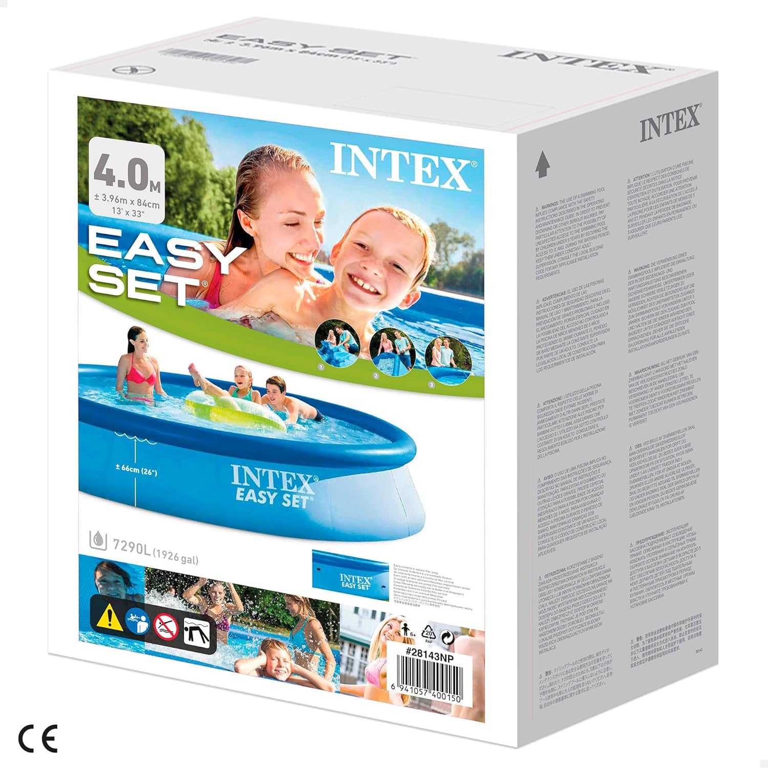 Intex - Easy Set autoportante - 3,96 x 0,84 m - montage facile