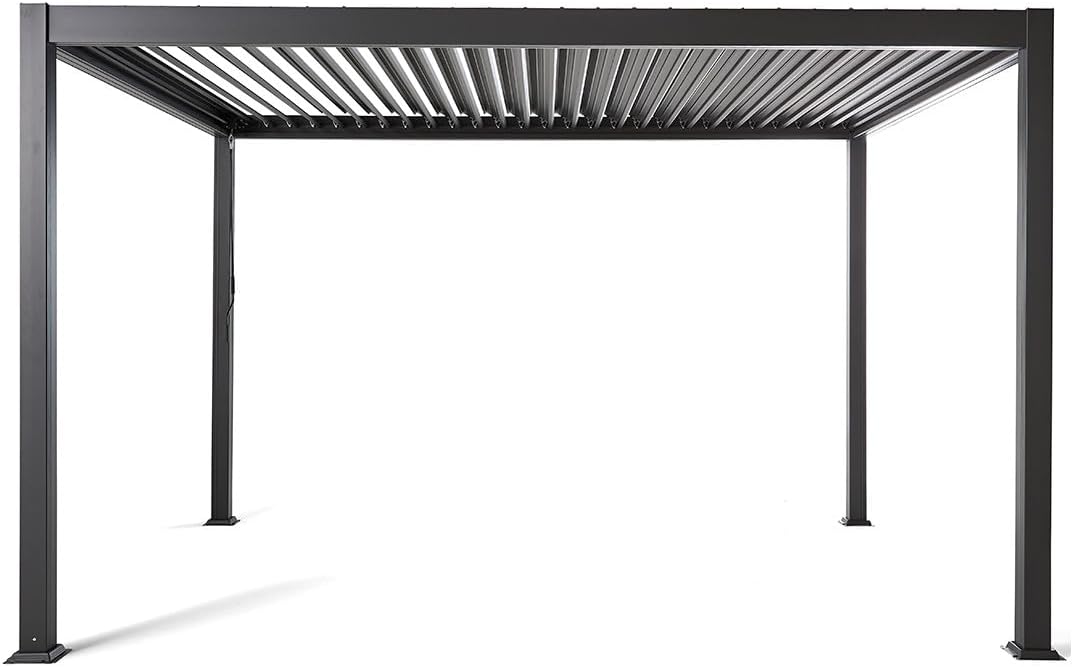 Bestmobilier - Cherry série - pergola bioclimatique 4x3m - aluminium gris anthracite