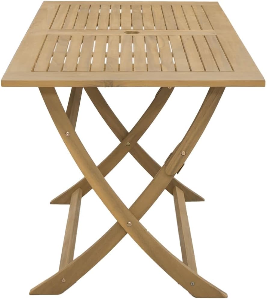vidaXL - Table pliante jardin acacia solide, moderne, 110x70 cm