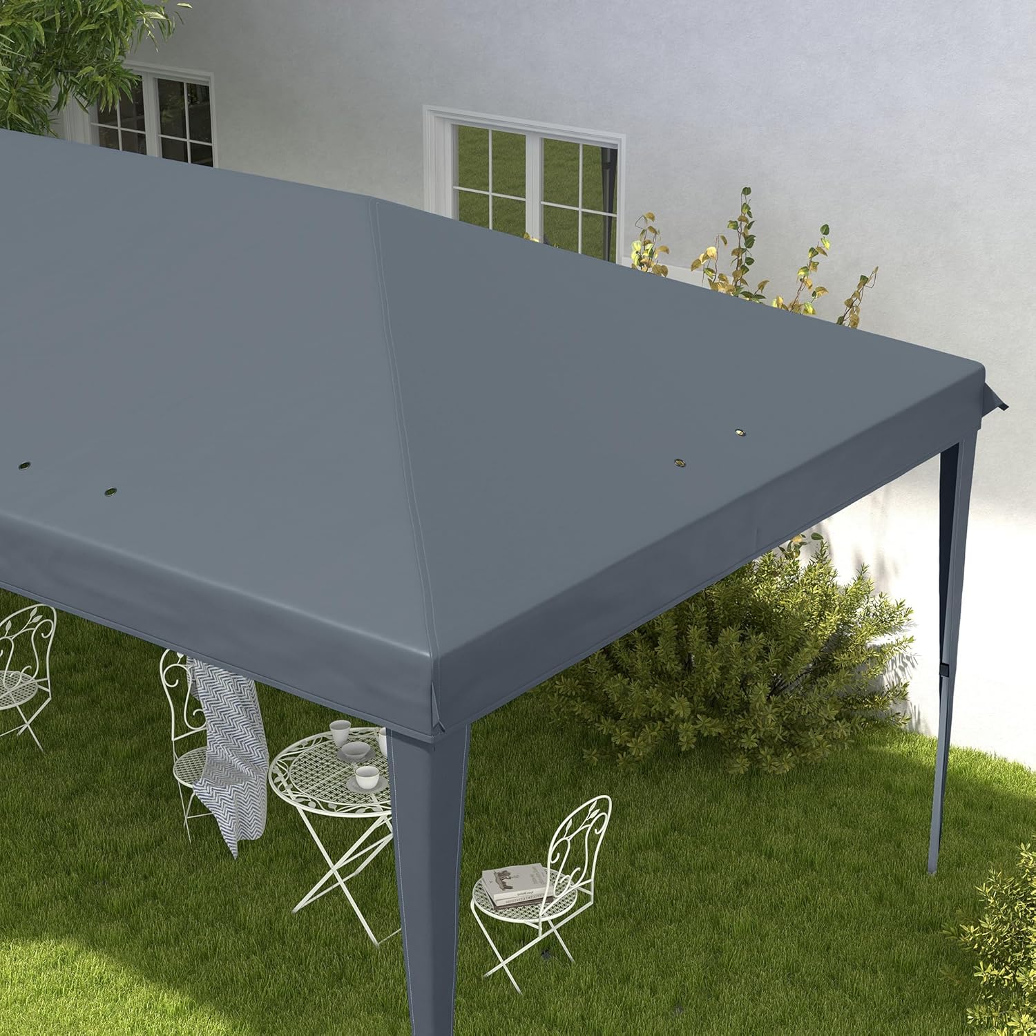 Outsunny Tonnelle Pliante 3x6m tonnelle de Jardin extérieur Barnum de Jardin Pop-up Pliant Sac Inclus Acier époxy Oxford Haute densité Gris Clair