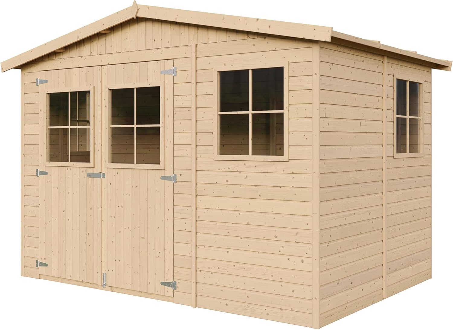 Abri de Jardin en Bois Exterieur avec Les PLANCHERS IMPRÉGNÉ- Cabane de Jardin en Pin/épicéa-H226x324x216 cm/6m2- Construction de Panneaux- Rangement pour vélos, Remise à Outils- Timbela M334+M334G