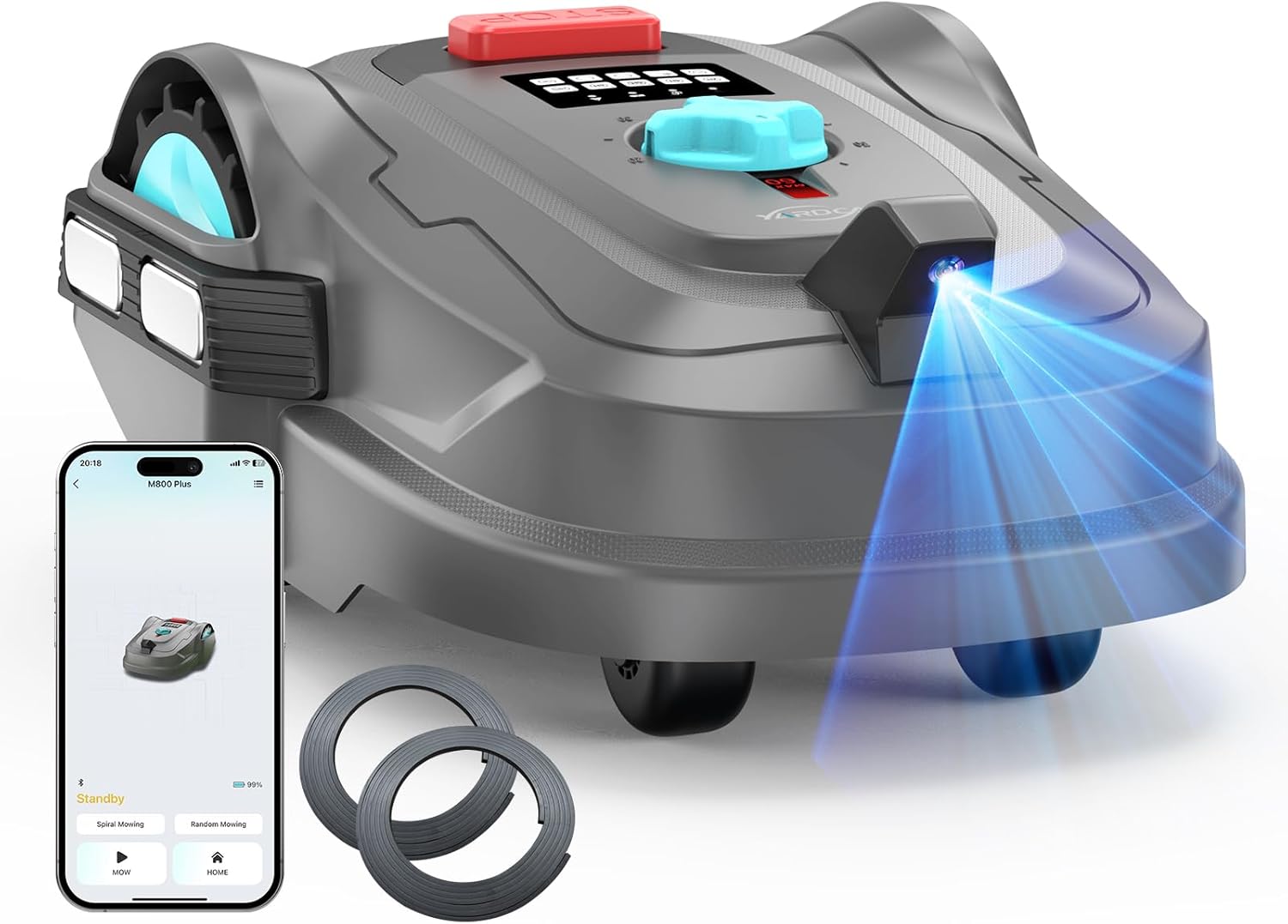 YARDCARE - Tondeuse robot série M800Plus - 800m² - GPS, 3D vision, sans fil, détection 150 obstacles, M800Plus