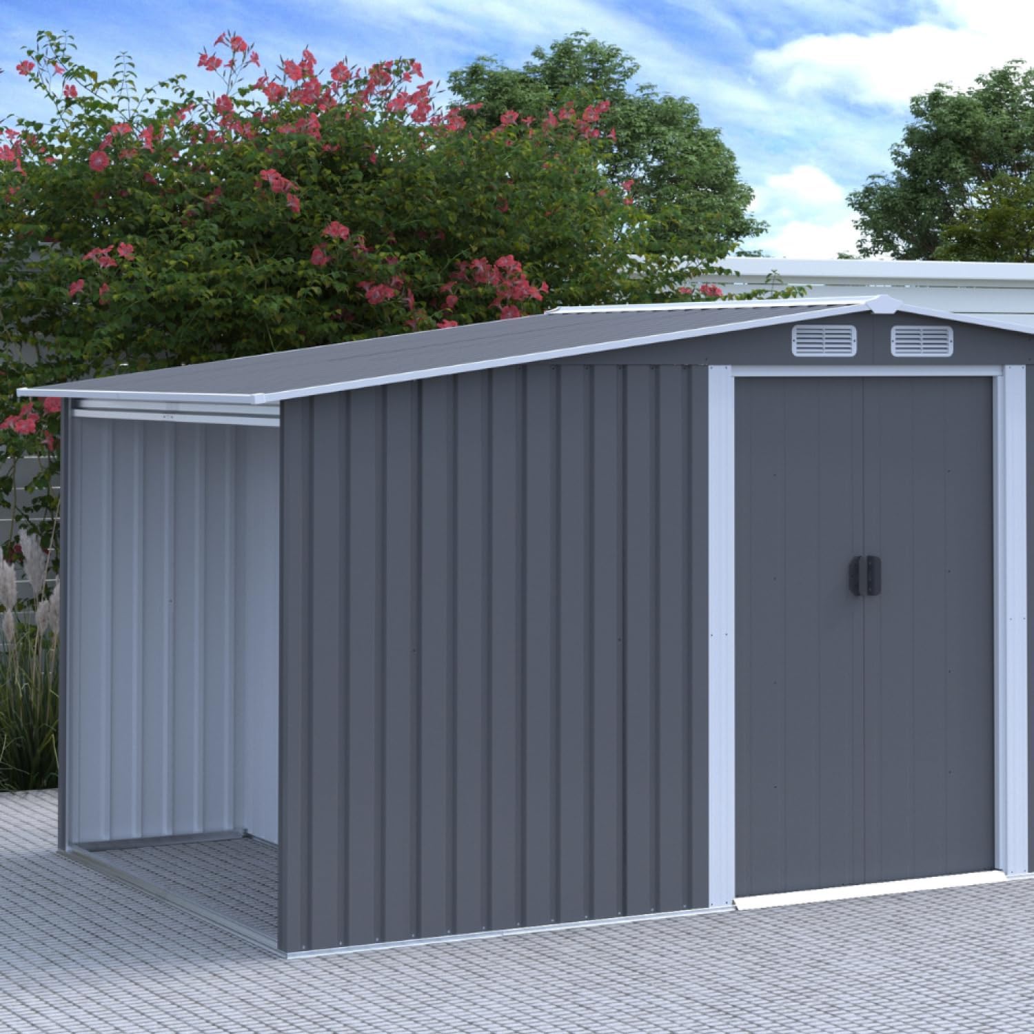 Concept Usine - Vosges - abri jardin 6.87m² métal robuste, abri bûches