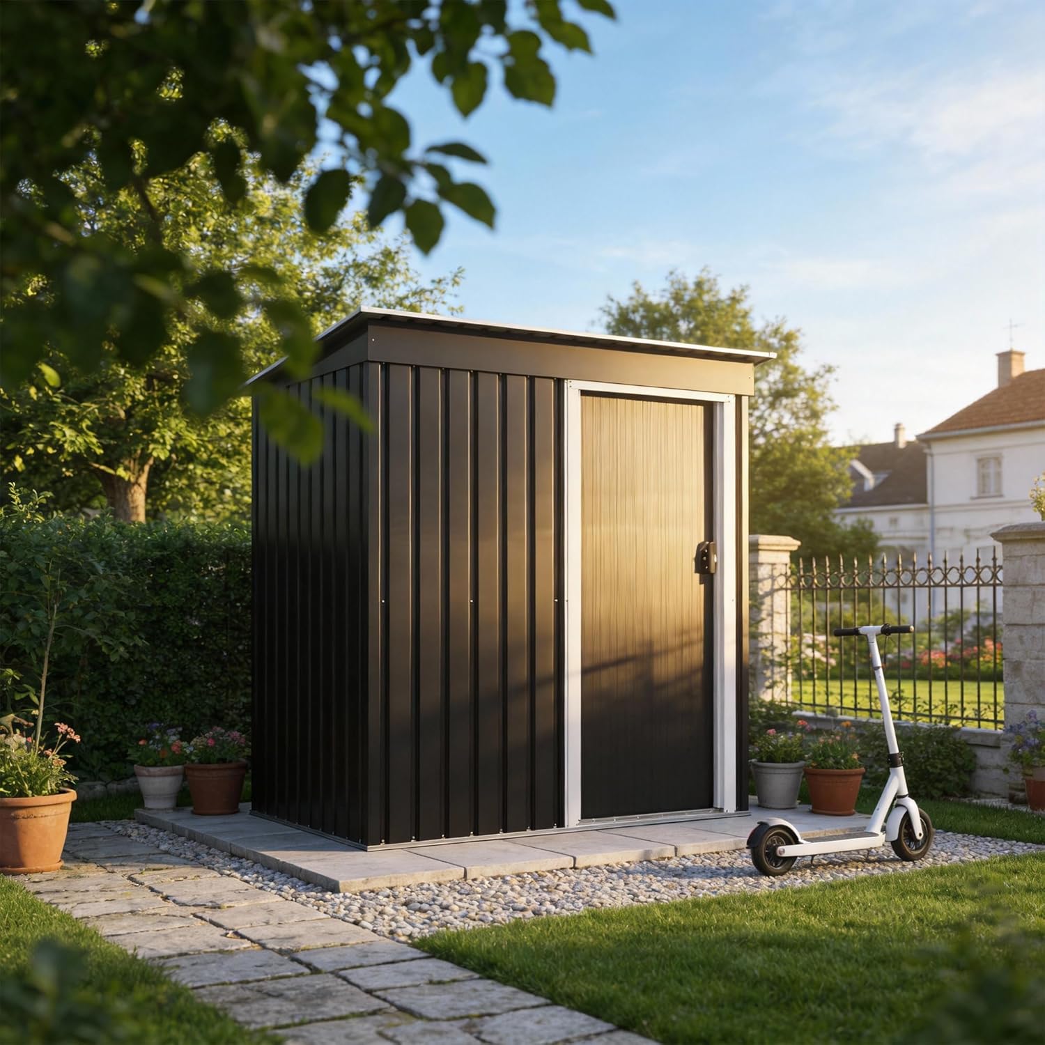 Devoko - abri de jardin métal - 5x3 ft - ventilé, résistant, extérieur