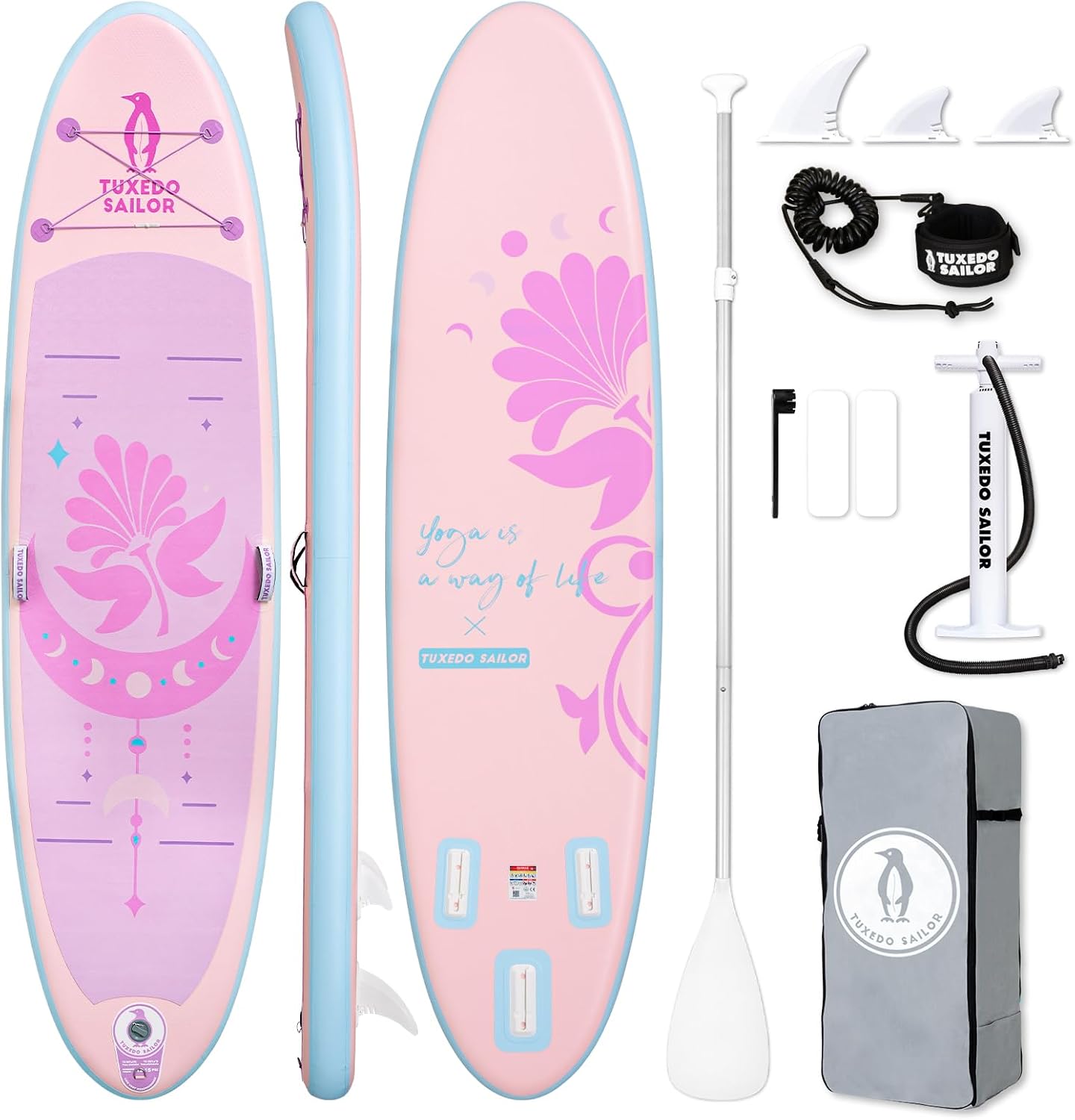 Tuxedo Sailor - Paddle Gonflable Adulte - planche SUP - accessoires complets - dimensions standards