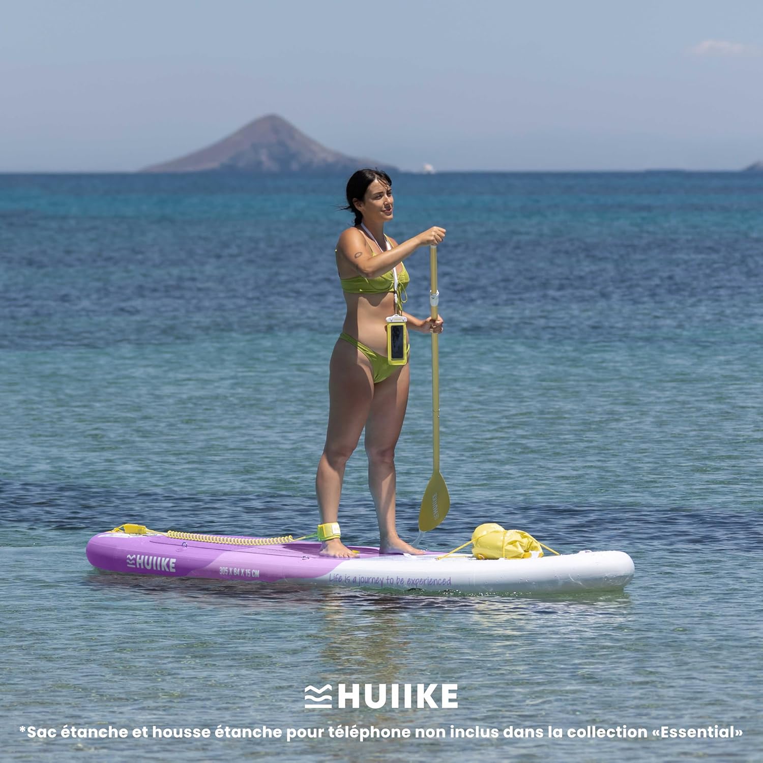 HUIIKE Paddle Gonflable Adulte avec Accessoires Inclus, Pagaie, Ailerons, Pompe. Planche de Stand Up Paddle Grande Stabilité et Résistance. 305 x 84 x 15 cm, Jusqu'à 130 kg