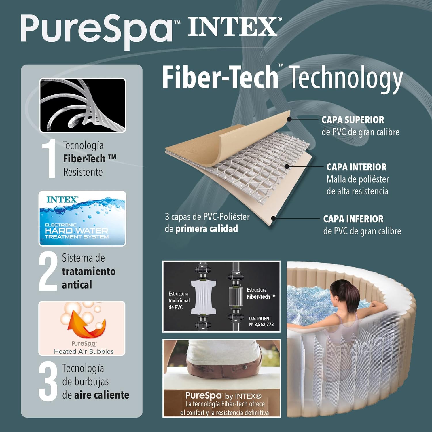 Intex - Pure Spa Sahara série - 6 places - beige - 28428EX
