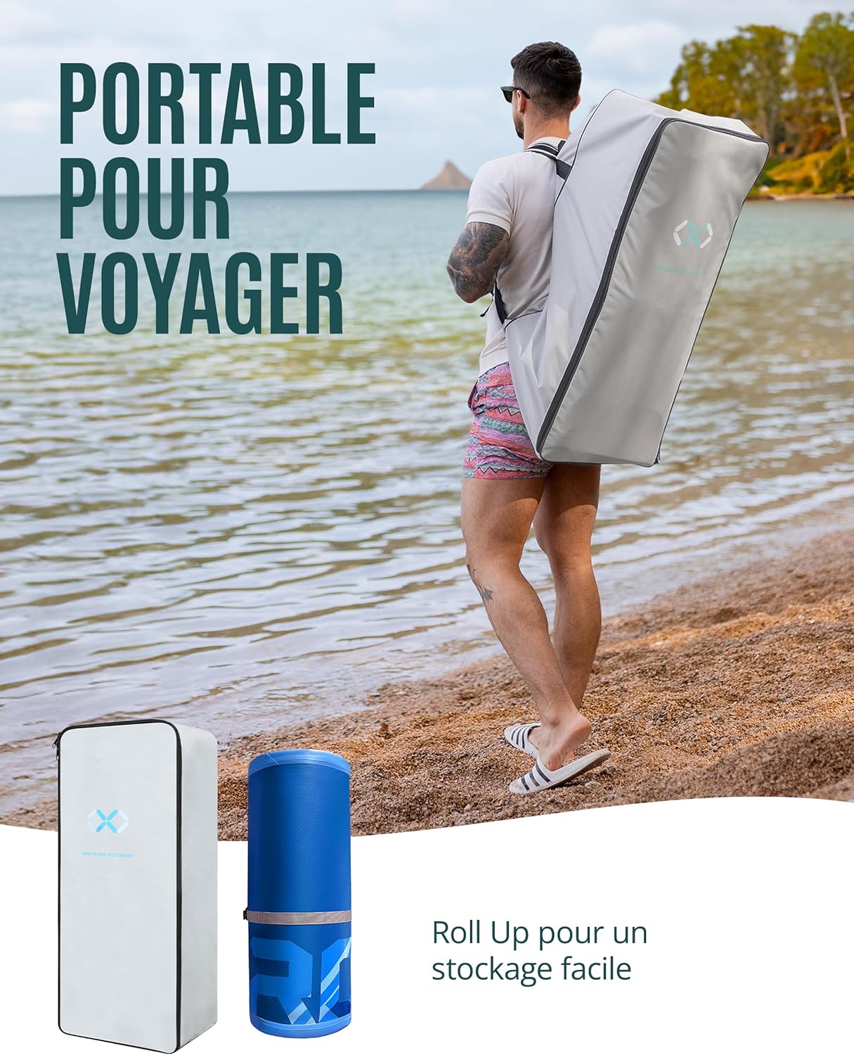 ZLX Paddle Gonflable 350 x 89 cm Extra Large Sup | Planche Stable Antidérapante, Aileron Amélioré, Accessoires Premium, Sac & Pompe Haute Pression, pour Adultes Tous Niveaux avec Siège Gonflable