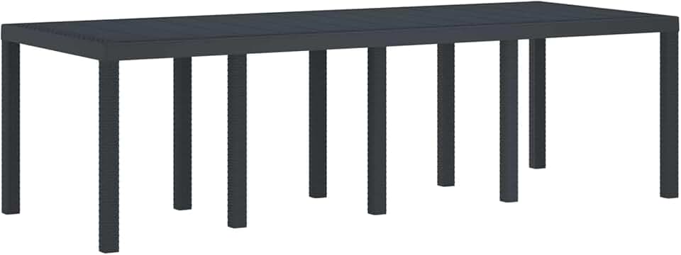 vidaXL - Table de jardin rectangulaire - 250x100x73 cm - poly rotin durable anthracite