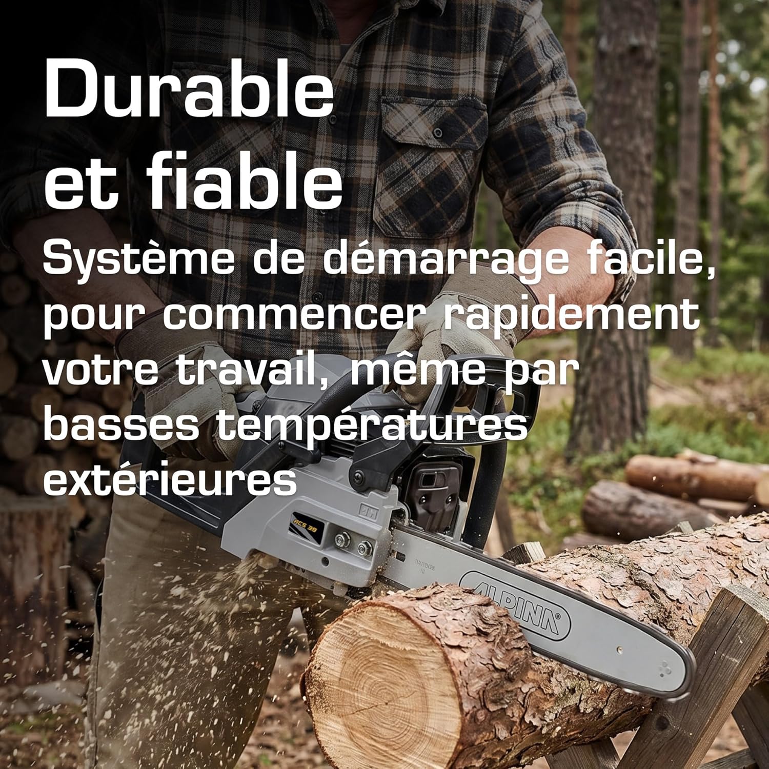 Alpina – ACS 39 – 37,2 cc – 35 cm – démarrage facile, pompe automatique