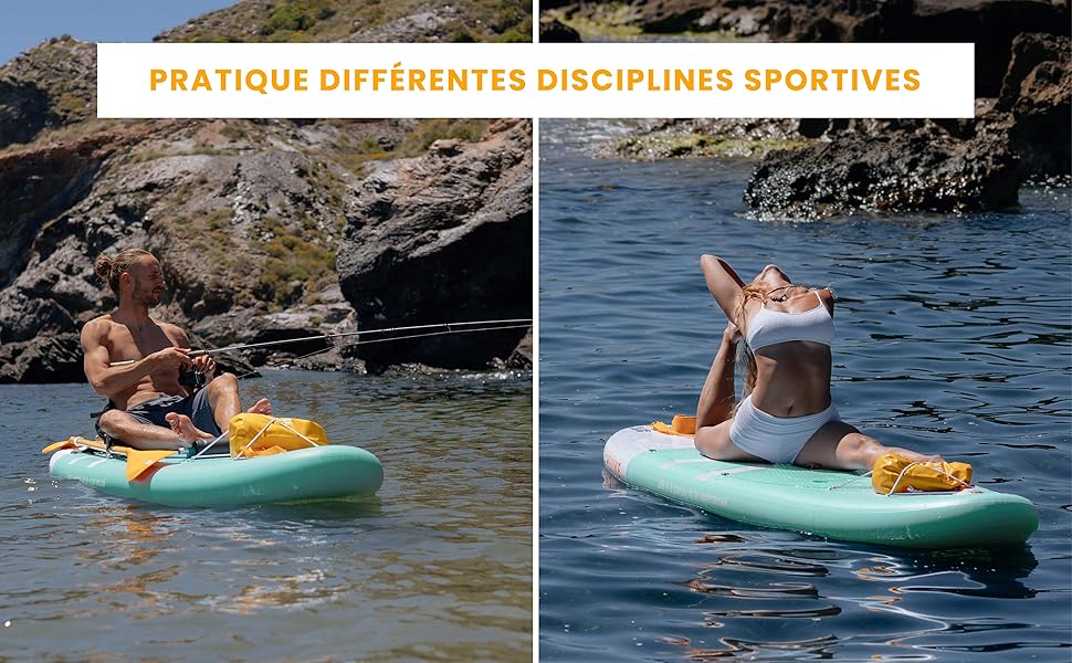 Stand up paddle gonflable pour la pêche et le yoga