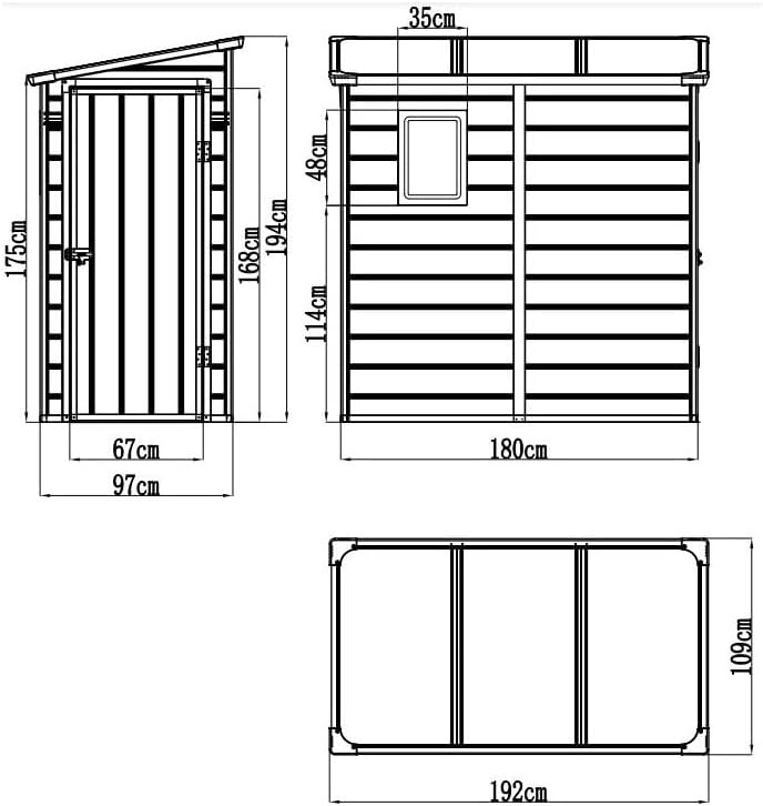 Jôbu Abri de Jardin Adossé en Résine Beige 2,09m² | Rangement Extérieur avec Fenêtre et Aération | Kit de Fondation Inclus | Structure Acier Galvanisé