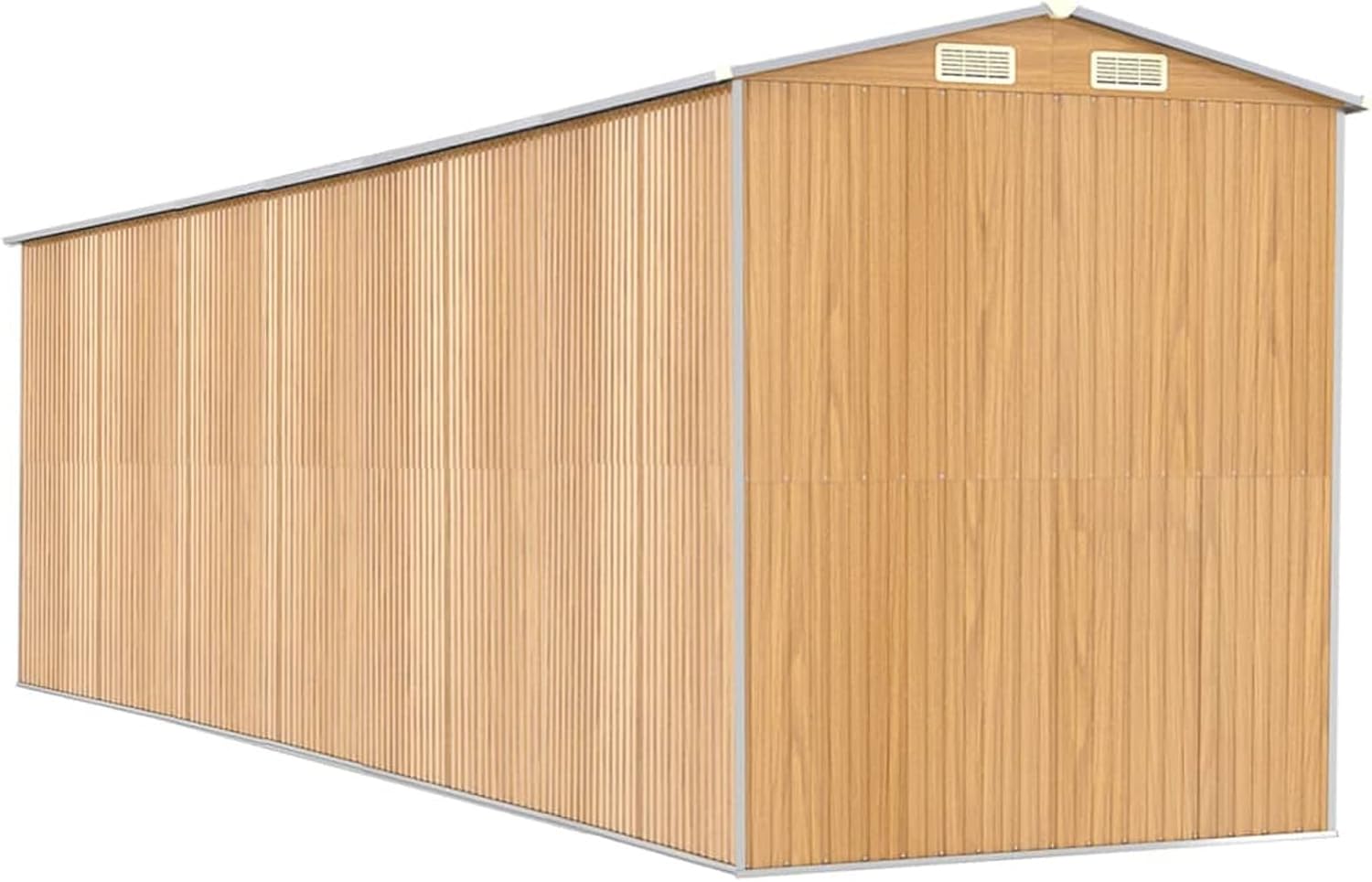 ShGaxin - abri de jardin série acier galvanisé, 192x689x223cm, marron clair