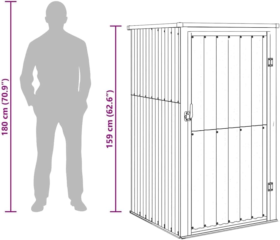 vidaXL Abri de Jardin, Acier Galvanisé, Anthracite, 88x89x159 cm, Armoire de Rangement Extérieure, Porte Verrouillable, Organisateur d’Outils, Résistant aux Intempéries, Terrasse