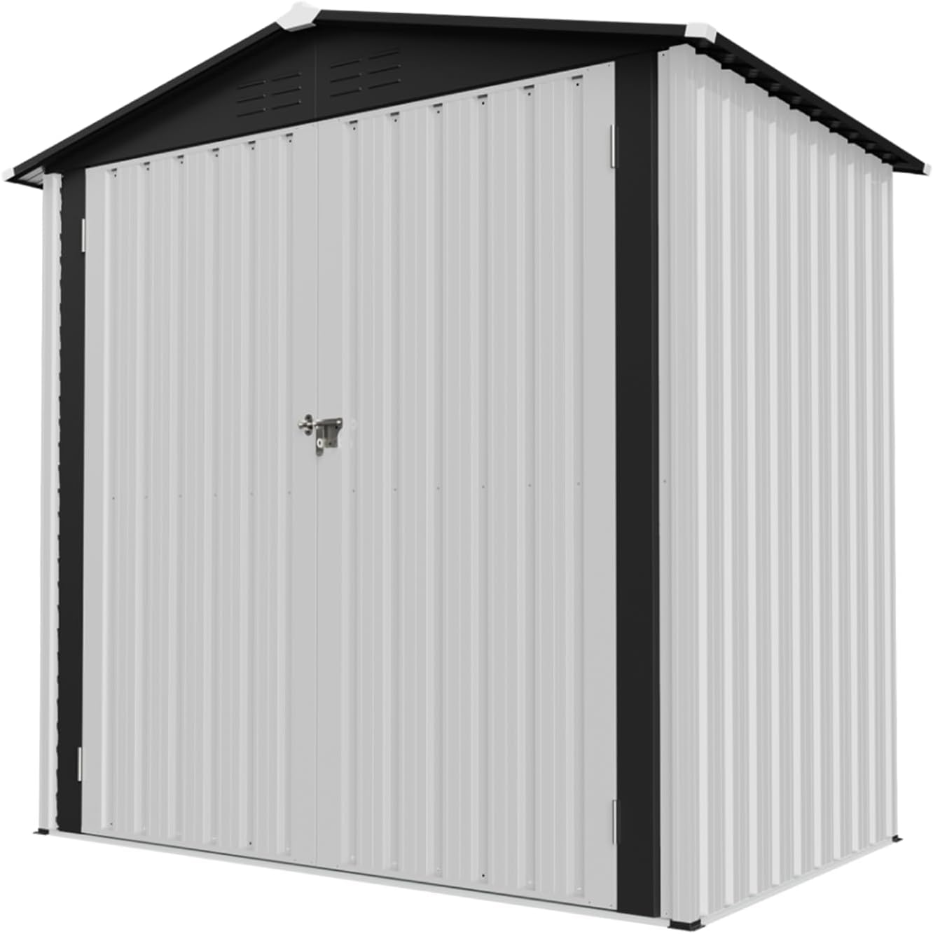 Abri de jardin métal - 185.4x107x180cm - portes larges, usage extérieur