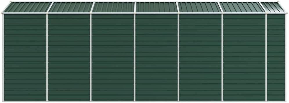 vidaXL - Abri de jardin galvanisé - 191x555x198 cm - acier, vert