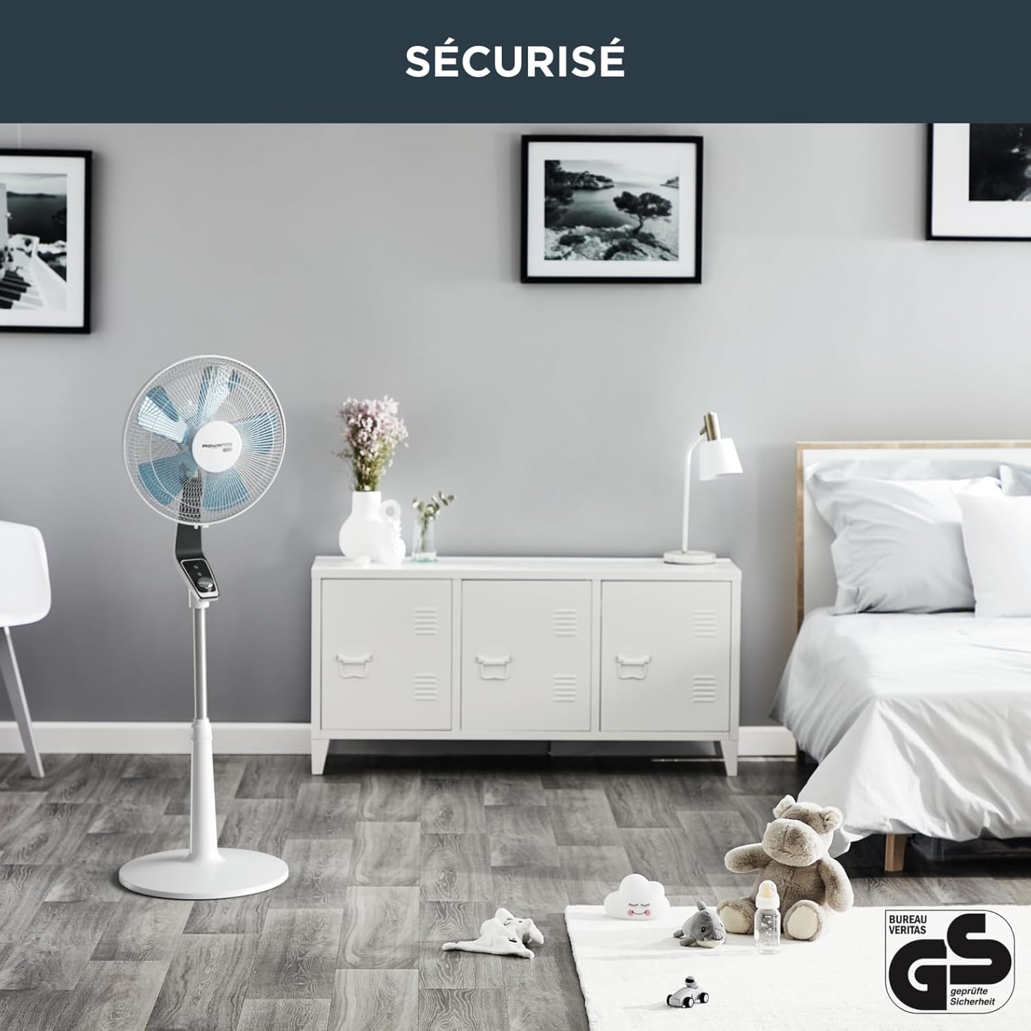 Rowenta Turbo Silence Ventilateur pied 40 cm, Puissant, Flux d’air 72 m3/min, 45 dB(A), Oscillation automatique, Orientation réglable, Grille ultra-sécurisée VU5640F2 (Lot de 2)