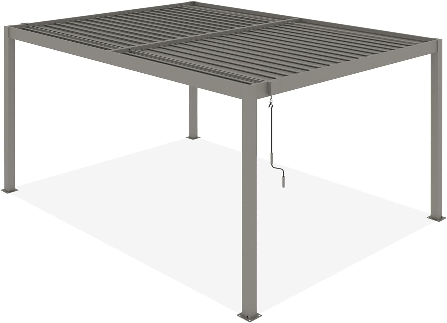 CAZEBOO - Piana - 4x3 m - Pergola alu taupe, lames acier orientables