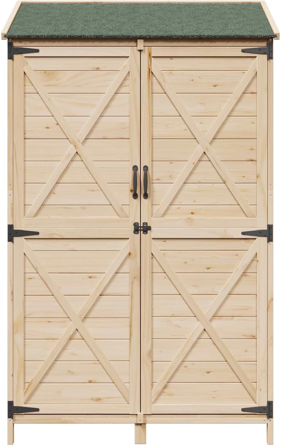 vidaXL - Abri de jardin bois naturel - 106x56x176,5cm - spacieux, aéré, résistant intempéries