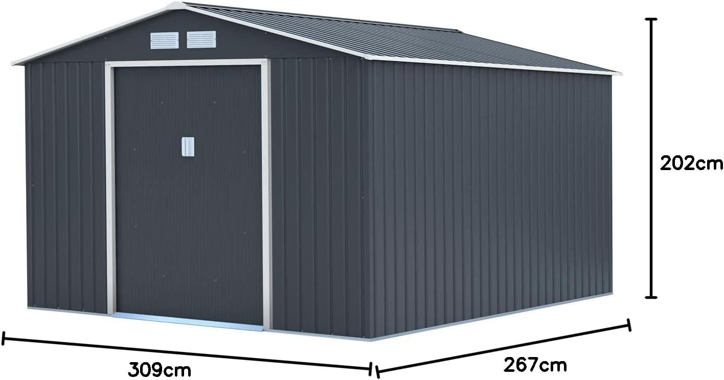Habitat et Jardin Abri de Métal Vegas, 8.83m² 1299_93417 Gris