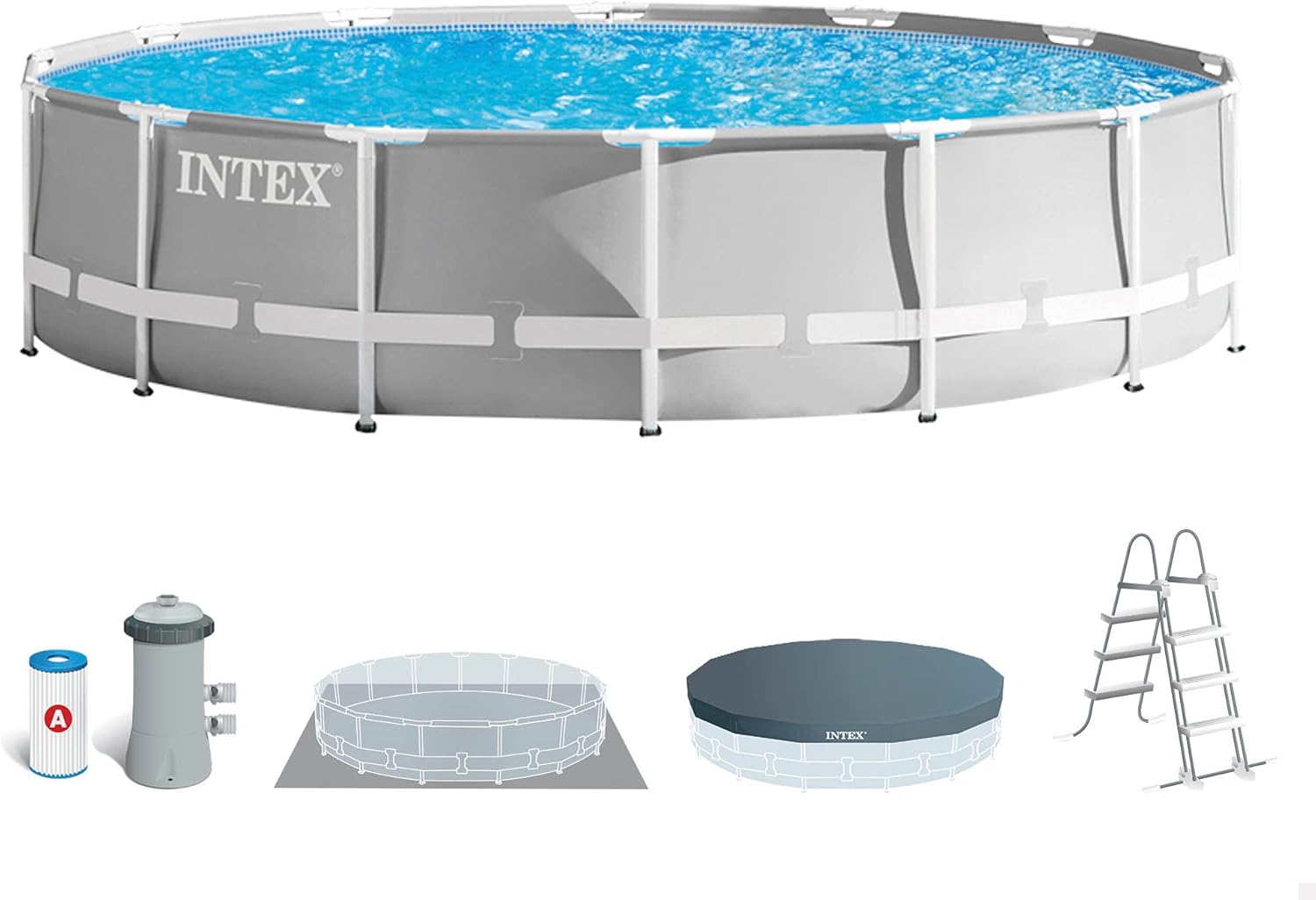 Intex kit Piscine Prism Frame Ronde Tubulaire (ø) 4,57 x (h) 1,07m