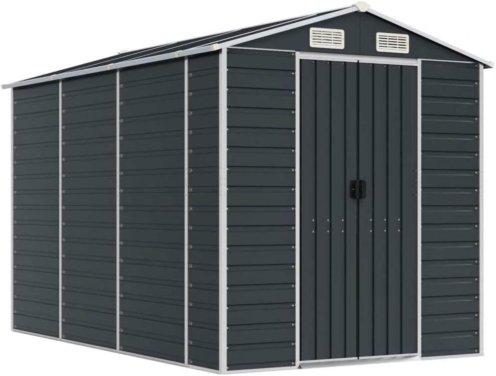 vidaXL Abri de Jardin Anthracite 191x300x198 cm Acier galvanisé