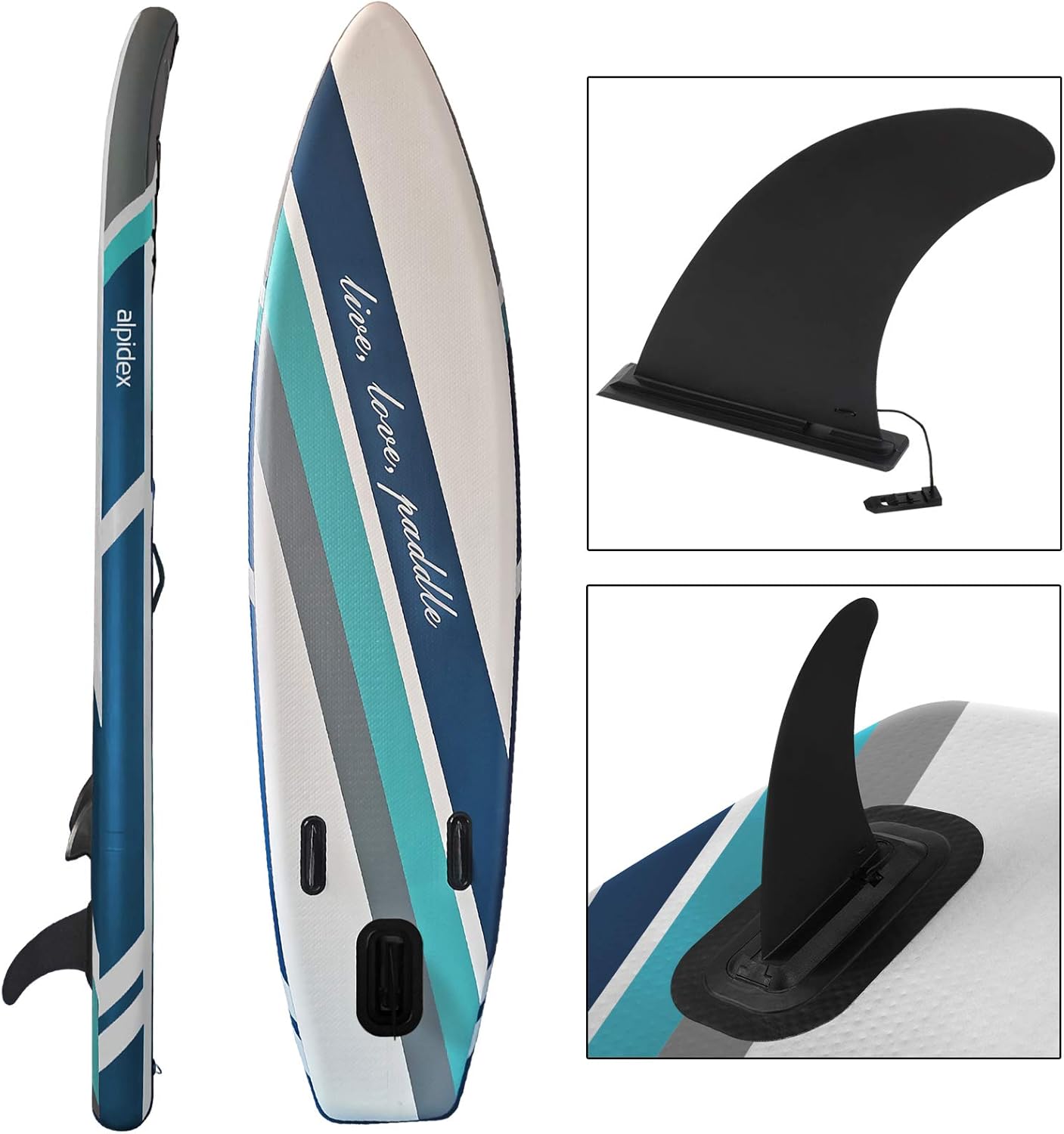 ALPIDEX - Stand Up Paddle Board - 320x76x15 cm - gonflable, kit complet, 200 kg